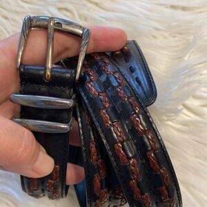 Vintage Arden Leather Co. Coman Belt Size 40 - Braided Two-tone Genuine Leather